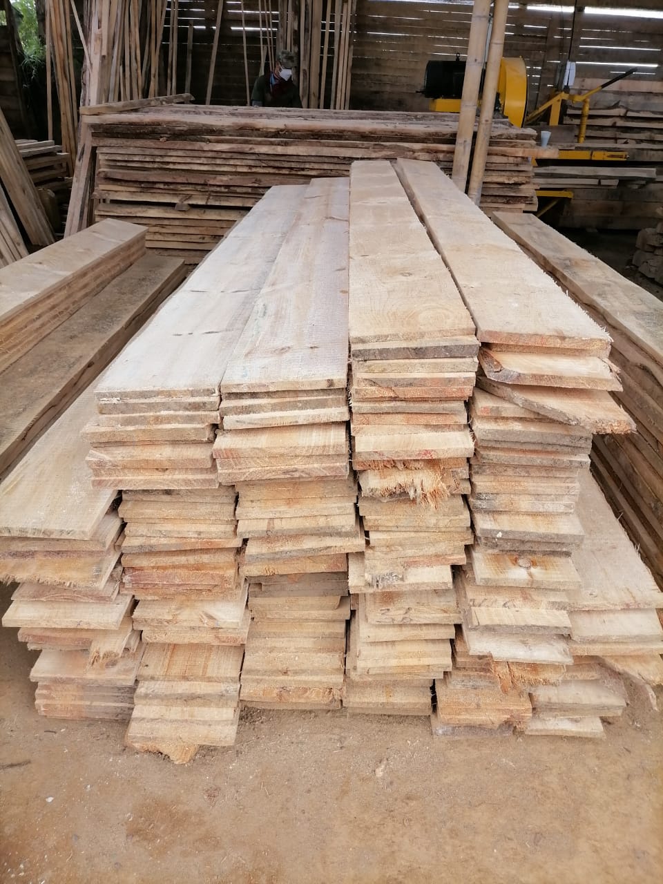 Fondo de tablas de madera de pino.